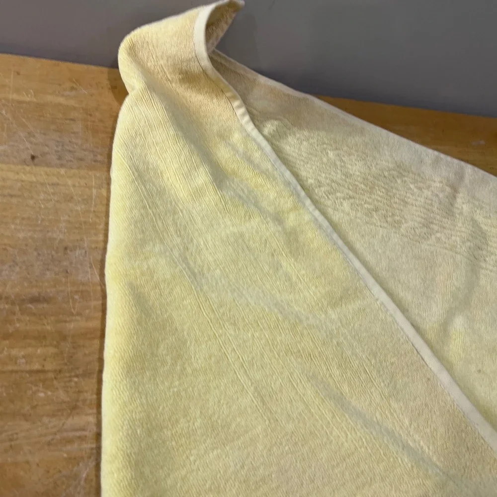 Ralph Lauren Pale Yellow Cotton Bath Mat Vtg Preppy Cable Knit Border 39x24